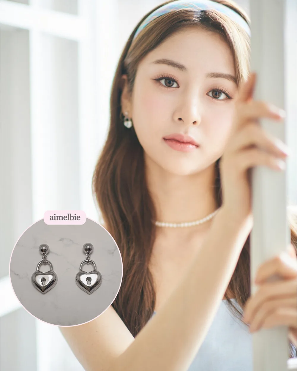 Qoo10 aimelbie ルセラフィムユンジン着用ピアス ハート